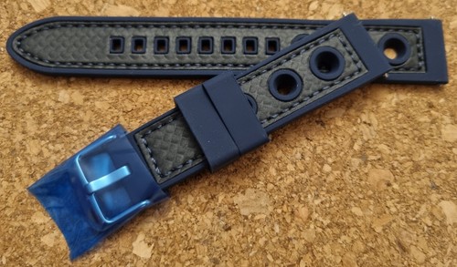 20mm black navy - navy, carbon
