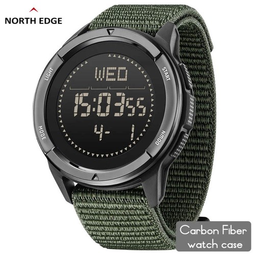 Digital carbon fiber watch - carbon, 50m