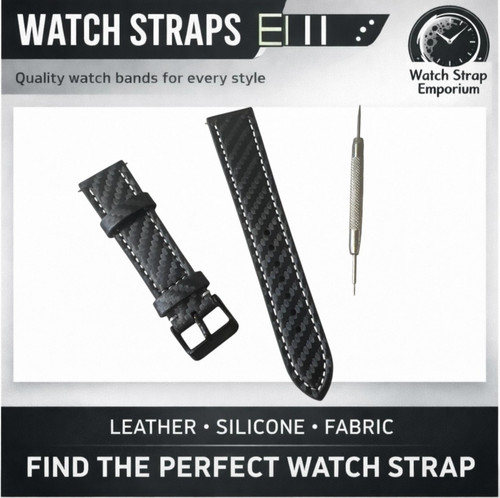 20mm grey carbon fibre - 20mm, watch