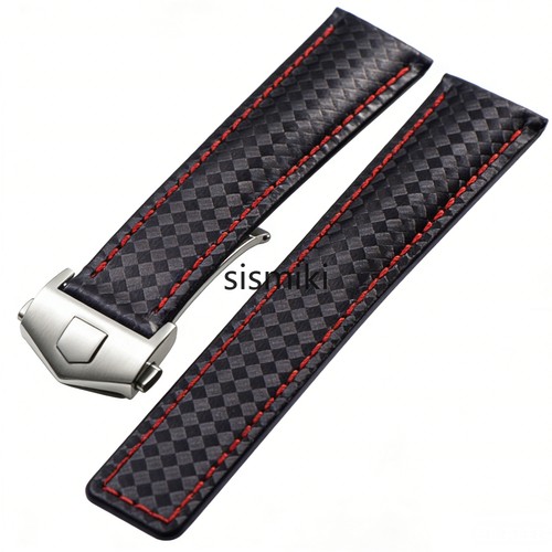 Carbon fiber leather bracelet - leather,